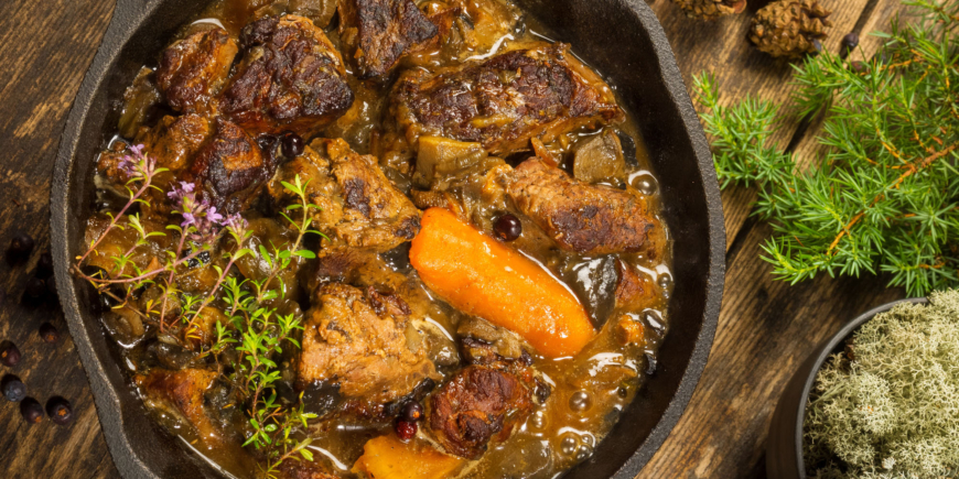 Pomegranate Venison Stew for Slow Cooker