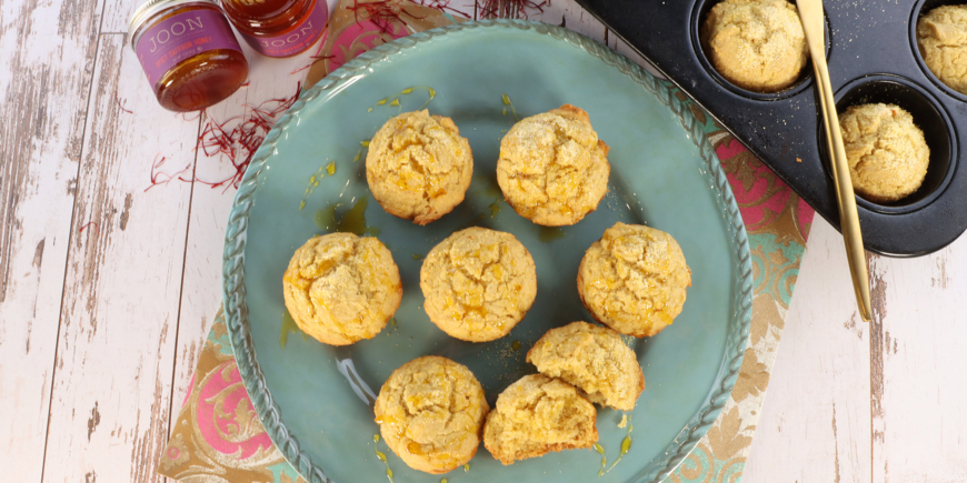 Spicy Saffron Honey Corn Muffins